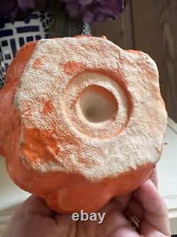 Vintage RARE 2 SIDED Paper Mache Pulp Halloween Jack-O'-Lantern Candy Container