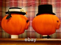 Vintage RARE Halloween 1989 Martin Paul Mr & Mrs Pumpkin JOL Display Decorations