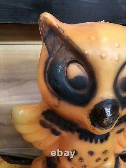 Vintage RARE OWL on Pumpkin Halloween Blow Mold Light Up Jack-O-Lantern 1960s
