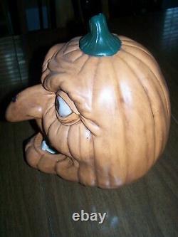 Vintage RARE Scioto Ceramic Halloween Pumpkin Jack'o' Lantern WITCH FACE
