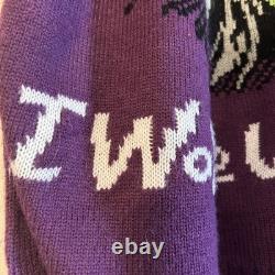 Vintage & Rare 1970's Purple Women's Pullover Halloween Witch Sweater Large
