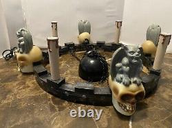 Vintage Rare Decorative Halloween Chandelier Skull gargoyle Candle Light 19