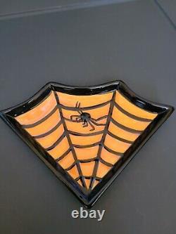 Vintage Rare Ganz Halloween Spider Web Decorative Party Plates 4 Piece Full Set
