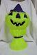 Vintage Rare Green Haystack Pumpkin With Purple Witch Hat Halloween Blow Mold