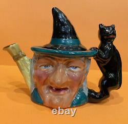 Vintage & Rare Halloween Witch & Black Cat Thorley Tea Pot England Staffordshire