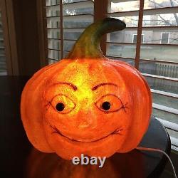 Vintage Rare Joe Spencer Lighted Pumpkin Hand Signed 13