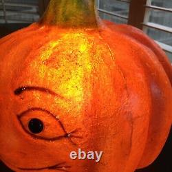 Vintage Rare Joe Spencer Lighted Pumpkin Hand Signed 13