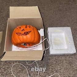 Vintage Rare McDonalds Halloween Lighted Ceramic Pumpkin Double Sided! SEE! ASIS