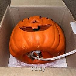 Vintage Rare McDonalds Halloween Lighted Ceramic Pumpkin Double Sided! SEE! ASIS
