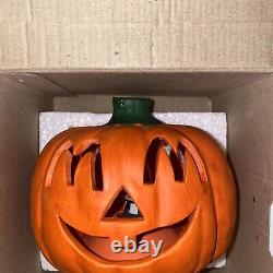 Vintage Rare McDonalds Halloween Lighted Ceramic Pumpkin Double Sided! SEE! ASIS