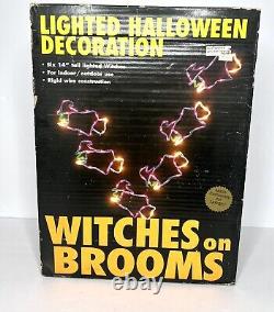 Vintage Rare Mr Christmas Silhouette Halloween Lights Six 14 Witches On Brooms