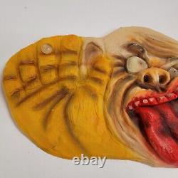 Vintage Rare Rubber Halloween Scary Face Tongue Window Decoration with Suction Cup