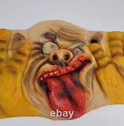 Vintage Rare Rubber Halloween Scary Face Tongue Window Decoration with Suction Cup