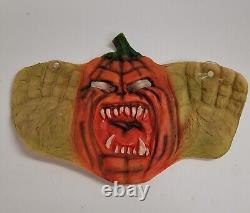 Vintage Rare Rubber Halloween Scary Pumpkin Window Decoration With Suction Cup