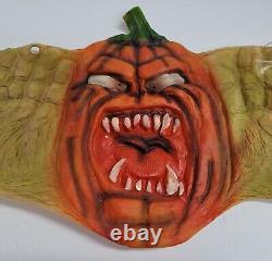 Vintage Rare Rubber Halloween Scary Pumpkin Window Decoration With Suction Cup