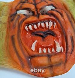 Vintage Rare Rubber Halloween Scary Pumpkin Window Decoration With Suction Cup