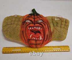 Vintage Rare Rubber Halloween Scary Pumpkin Window Decoration With Suction Cup