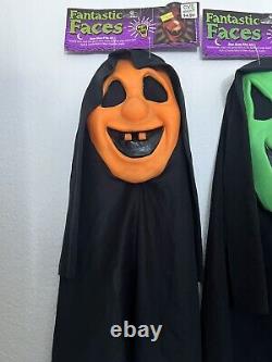 Vintage Rare Sarah Spook Scream Mask Fun World Orange Smiling Fantastic Faces