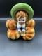 Vintage Relpo Halloween Fall Planter A1999 Barefoot Girl Sitting Pumpkins Rare