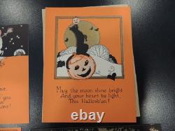 Vintage Rust Craft Boston Rare Halloween Greeting Cards 8 Unused Ghost Witch Cat