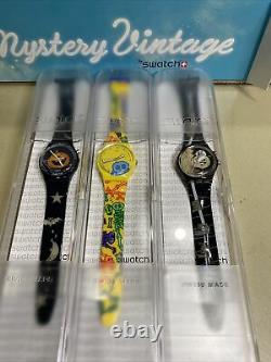 Vintage SWATCH Mystery 3 GENT Watches #GZS54 RARE HALLOWEEN SET! NIB! LAST ONE