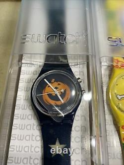 Vintage SWATCH Mystery 3 GENT Watches #GZS54 RARE HALLOWEEN SET! NIB! LAST ONE