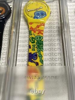 Vintage SWATCH Mystery 3 GENT Watches #GZS54 RARE HALLOWEEN SET! NIB! LAST ONE