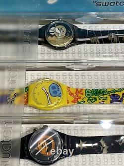 Vintage SWATCH Mystery 3 GENT Watches #GZS54 RARE HALLOWEEN SET! NIB! LAST ONE