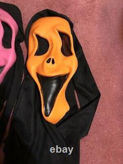 Vintage Scream Fun World Pink Ghostface Halloween Mask 90's RARE Lot Of 5