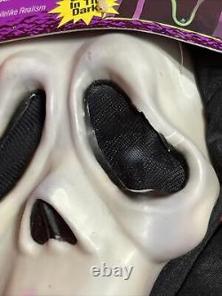 Vintage Scream Ghost Face Mask Easter Unlimited Fun World RARE Glow 1997 w Tags