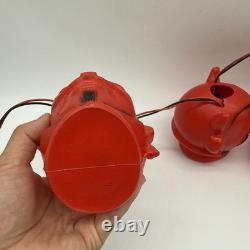 Vintage Set of RARE (3) Red Devil Halloween Blow Mold String Lights Working