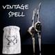 Vintage Spell Designs Very Rare Black Skull Silvertone Gothic Halloween Earrings
