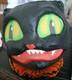 Vintage Style Halloween Shocked Black Cat Paper Mache Lantern -6.5'h