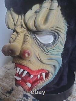 Vintage Topstone Fang Face gorilla Monster Mask Black faux fur Halloween Rare