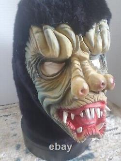 Vintage Topstone Fang Face gorilla Monster Mask Black faux fur Halloween Rare