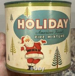 Vintage VERY RARE Holiday Pipe Mixture Santa Christmas Tobacco Tin Empty