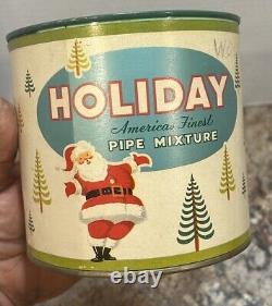 Vintage VERY RARE Holiday Pipe Mixture Santa Christmas Tobacco Tin Empty