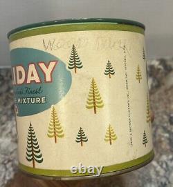 Vintage VERY RARE Holiday Pipe Mixture Santa Christmas Tobacco Tin Empty