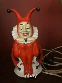 Vintage, Very rare whimsical Jester lamp marked Germany