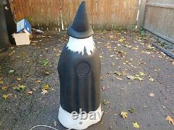 Vintage WITCH With Broom Halloween Empire Blow Mold Light 39 Yard Decoration Rare