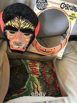 Vintage WOLFMAN Ben Cooper Halloween Costume in Box 1960s RARE