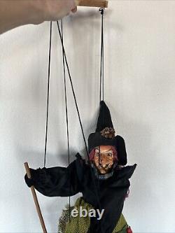 Vintage Witch Marionette Puppet 24 Tall Rare Halloween Scary