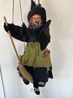 Vintage Witch Marionette Puppet 24 Tall Rare Halloween Scary