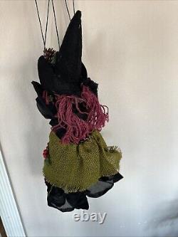 Vintage Witch Marionette Puppet 24 Tall Rare Halloween Scary