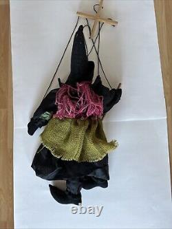 Vintage Witch Marionette Puppet 24 Tall Rare Halloween Scary