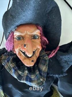 Vintage Witch Marionette Puppet 24 Tall Rare Halloween Scary