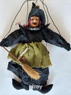 Vintage Witch Marionette Puppet 24 Tall Rare Halloween Scary