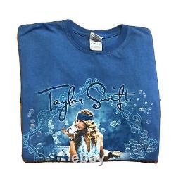Vintage Y2K Taylor Swift Tea Party Rare Blue Double Sided Tee Shirt Adult M
