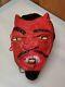 Vintage Devil Paper Mache Fiesta Carnival Masks Rare Evil Halloween Decorations