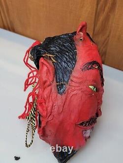Vintage devil paper Mache fiesta carnival masks RARE EVIL HALLOWEEN DECORATIONS